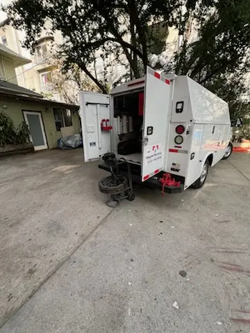 Magnet Plumbing service vehicle on-site for Slab Leak Repair in North Lake Worth